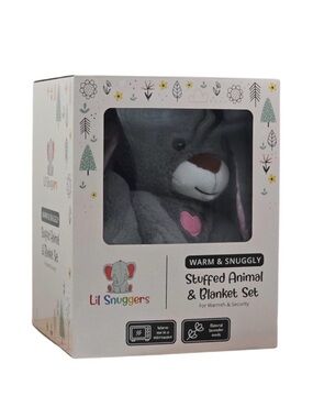 Lil Snuggers Microwavable Stuffed Animal Plush Blanket Rabbit